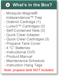 what's in the box of the mosquito magnet independence lurex bundle trap