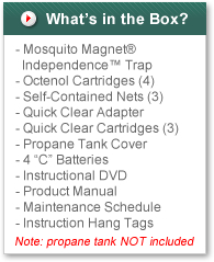 what's in the box of the mosquito magnet independence octenol bundle trap