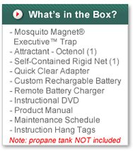 what's in the box of the mosquito magnet executive trap