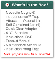 what's in the box of the mosquito magnet independence trap